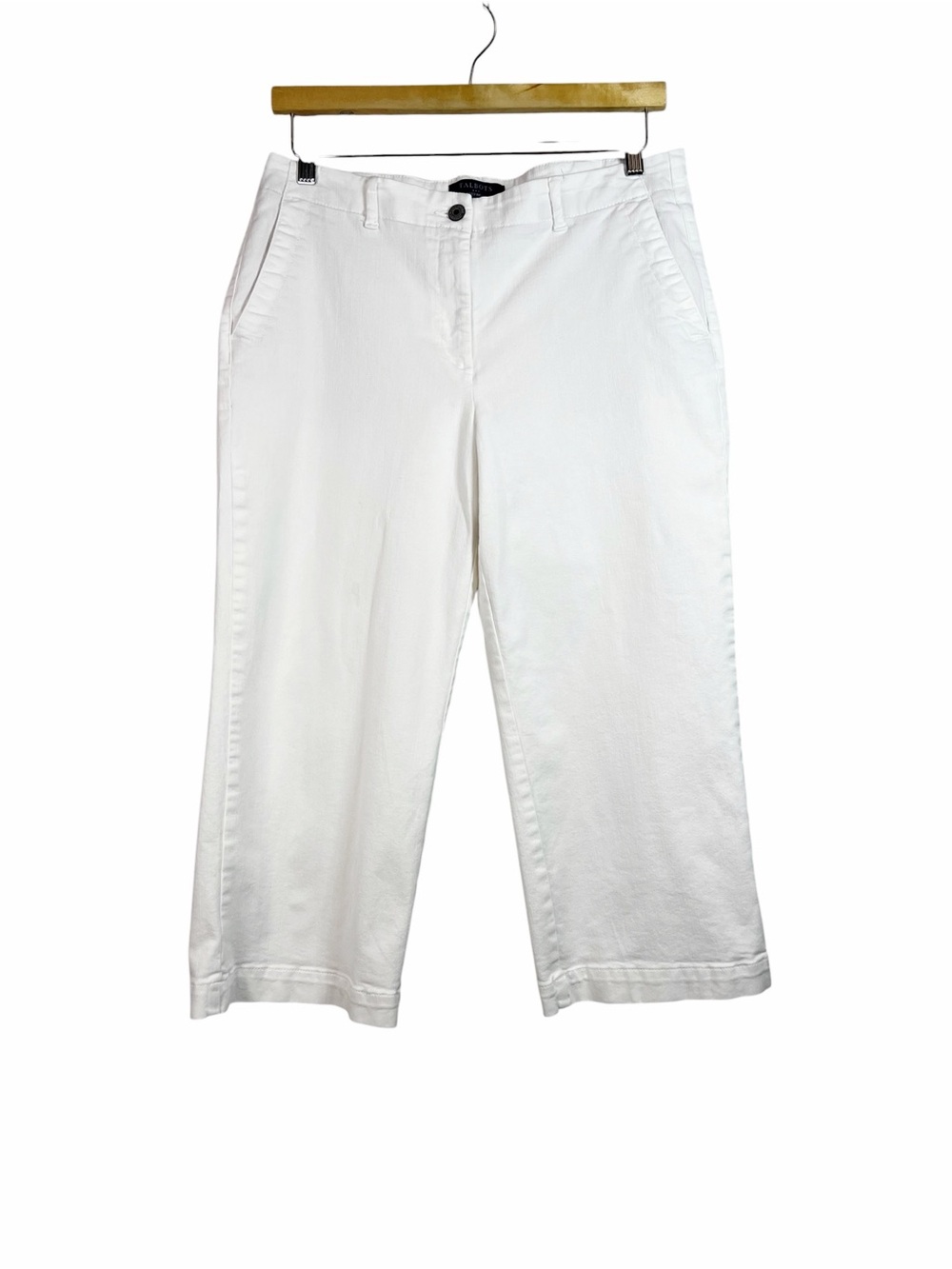 Talbots Simply Flattering White Capri Pants Size 12P Stretch Preppy Classic